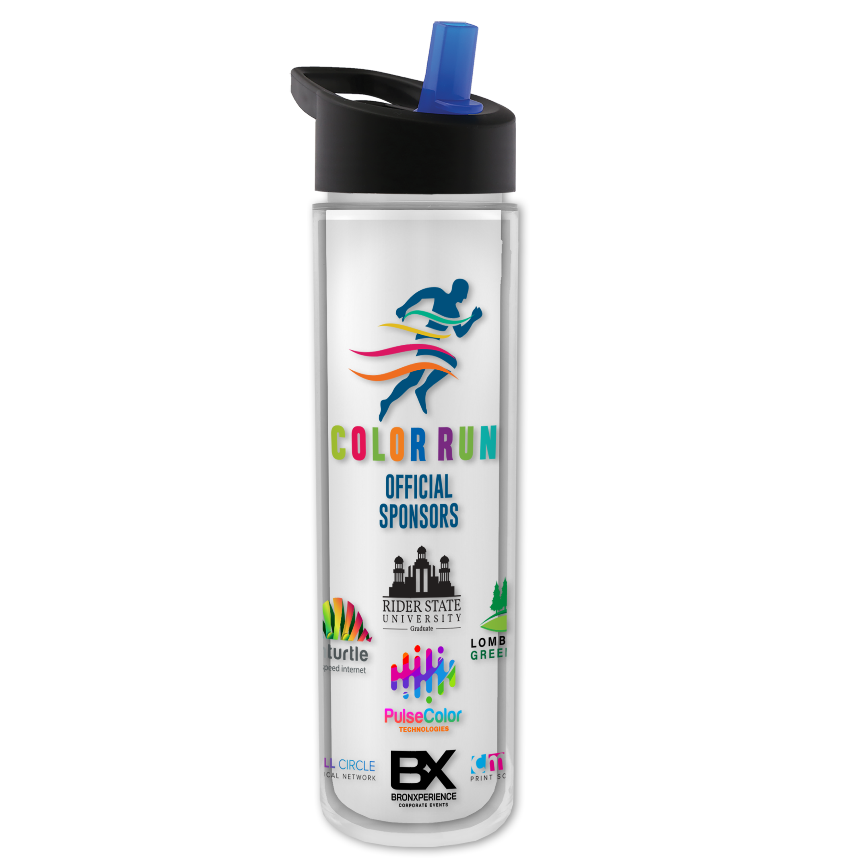 Chiller Insulated Bottle with Flip-Straw Lid and Full-Color Insert - 16 oz.